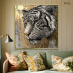 Gold-Accented Regal Tiger Canvas art