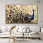 Peacock with Gold Accentsl Canvas art