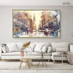 Manhattan Watercolor Rush Canvas art