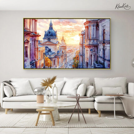 Budapest Golden Sunset Canvas art