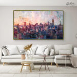 Mosaic Manhattan Sunset Canvas art