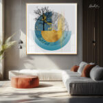 Golden Divide Acrylic Wall Art