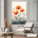 Poppy Triptych Canvas Wall Art - Image 10