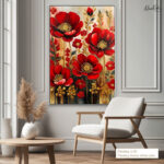 Crimson Gold Canvas Wall Art - Image 10