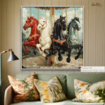 Painted Carousel Horses Canvas art - Image 10
