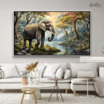 Vintage Elephant Mural Canvas art - Image 10