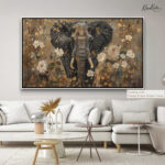 Elephant in Golden Floral Splendor Canvas art - Image 10
