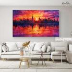 Neon City Dusk Canvas art - Image 12
