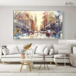 Manhattan Watercolor Rush Canvas art - Image 10