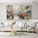 Lisbon Trolley Rain Canvas art - Image 10