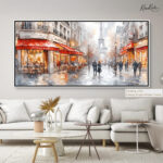 London Bus Rain Canvas art - Image 10