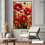 Crimson Gold Canvas Wall Art - Image 11