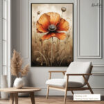 Solo Poppy Canvas Wall Art - Image 11