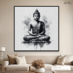 Zen Ink Meditation Canvas Wall art - Image 9
