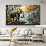 Vintage Elephant Mural Canvas art - Image 11