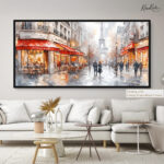 London Bus Rain Canvas art - Image 11