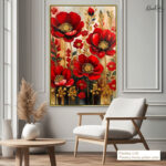 Crimson Gold Canvas Wall Art - Image 12