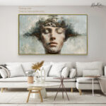 White Gold Anemone Canvas Wall Art - Image 10