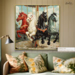 Painted Carousel Horses Canvas art - Image 12