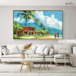 Coastal Village Stroll Canvas art - Image 12