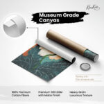 Teal and Orange Blossom Canvas Wall Art - Image 13