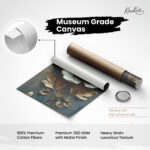 Teal and Gold Peony Canvas Wall Art - Image 13