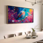 Colorful Songbird on Branch Canvas art - Image 2