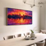 Neon City Dusk Canvas art - Image 2
