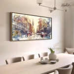 Manhattan Watercolor Rush Canvas art - Image 2