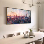Mosaic Manhattan Sunset Canvas art - Image 2