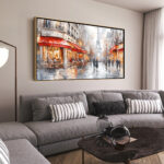 London Bus Rain Canvas art - Image 2