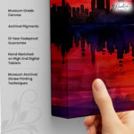 Neon City Dusk Canvas art - Image 3