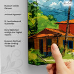 Coastal Village Stroll Canvas art - Image 3