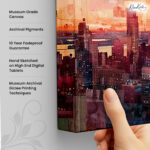 Mosaic Manhattan Sunset Canvas art - Image 3