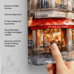 London Bus Rain Canvas art - Image 3