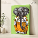 Orange Jumper Elephant canvas Art - Image 4