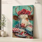 Whimsical Bovine Brew canvas Art - Image 4
