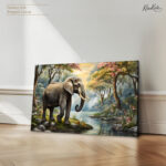 Vintage Elephant Mural Canvas art - Image 4