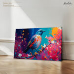Colorful Songbird on Branch Canvas art - Image 4