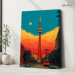 Sunset over Toronto Canvas wall Art - Image 4