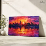 Neon City Dusk Canvas art - Image 4