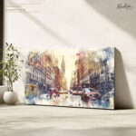 Manhattan Watercolor Rush Canvas art - Image 4