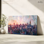 Mosaic Manhattan Sunset Canvas art - Image 4