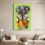 Orange Jumper Elephant canvas Art - Image 5