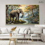 Vintage Elephant Mural Canvas art - Image 5