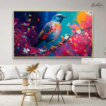 Colorful Songbird on Branch Canvas art - Image 5