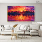 Neon City Dusk Canvas art - Image 5