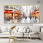 London Bus Rain Canvas art - Image 5