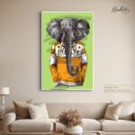 Orange Jumper Elephant canvas Art - Image 6
