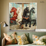 Painted Carousel Horses Canvas art - Image 6